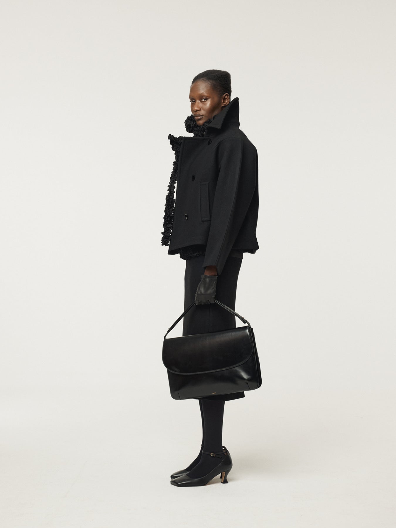 Recto - Primary Wool Short Pea Coat (Black) product image 3 | TRAB K-Fashion Australia