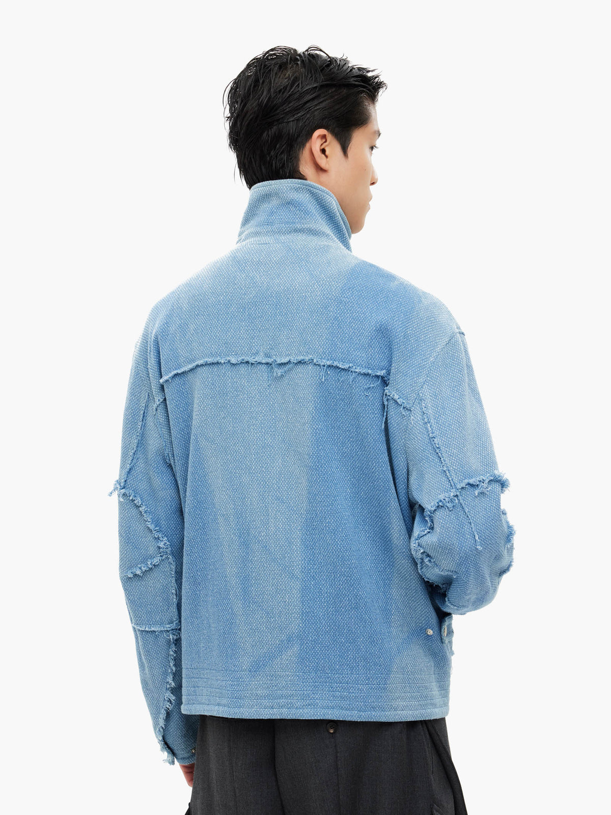 Jiyong Kim - Sun-Bleached Raw Edged Jacket (Blue) product image 8 | TRAB K-Fashion Australia