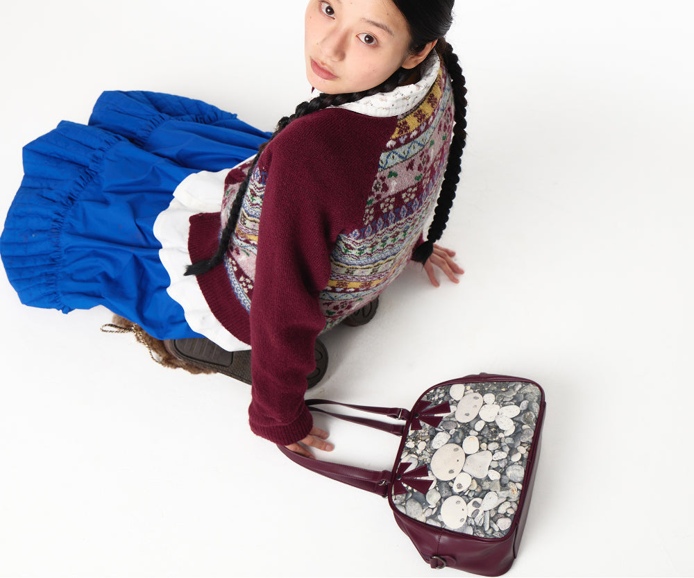 Coyseio - Cottage Knit Cardigan (Wine) product image 2 | TRAB K-Fashion Australia