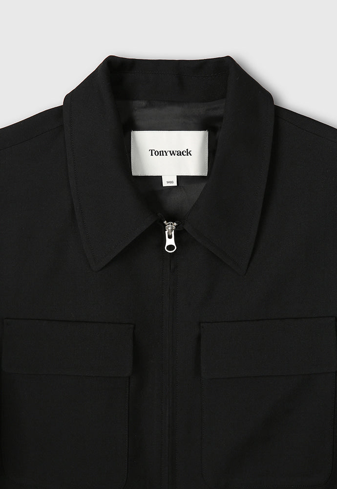 Tonywack - Super Fine Wool Double Pocket Zip Blouson (Black) product image 10 | TRAB K-Fashion Australia