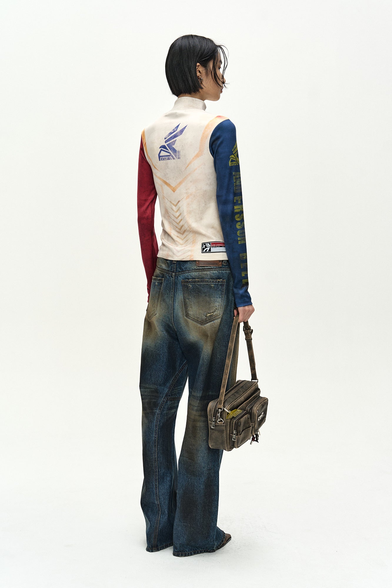 Andersson Bell - Unisex Coated Blue Wide-Leg Jeans (blue) (Blue) product image 4 | TRAB K-Fashion Australia