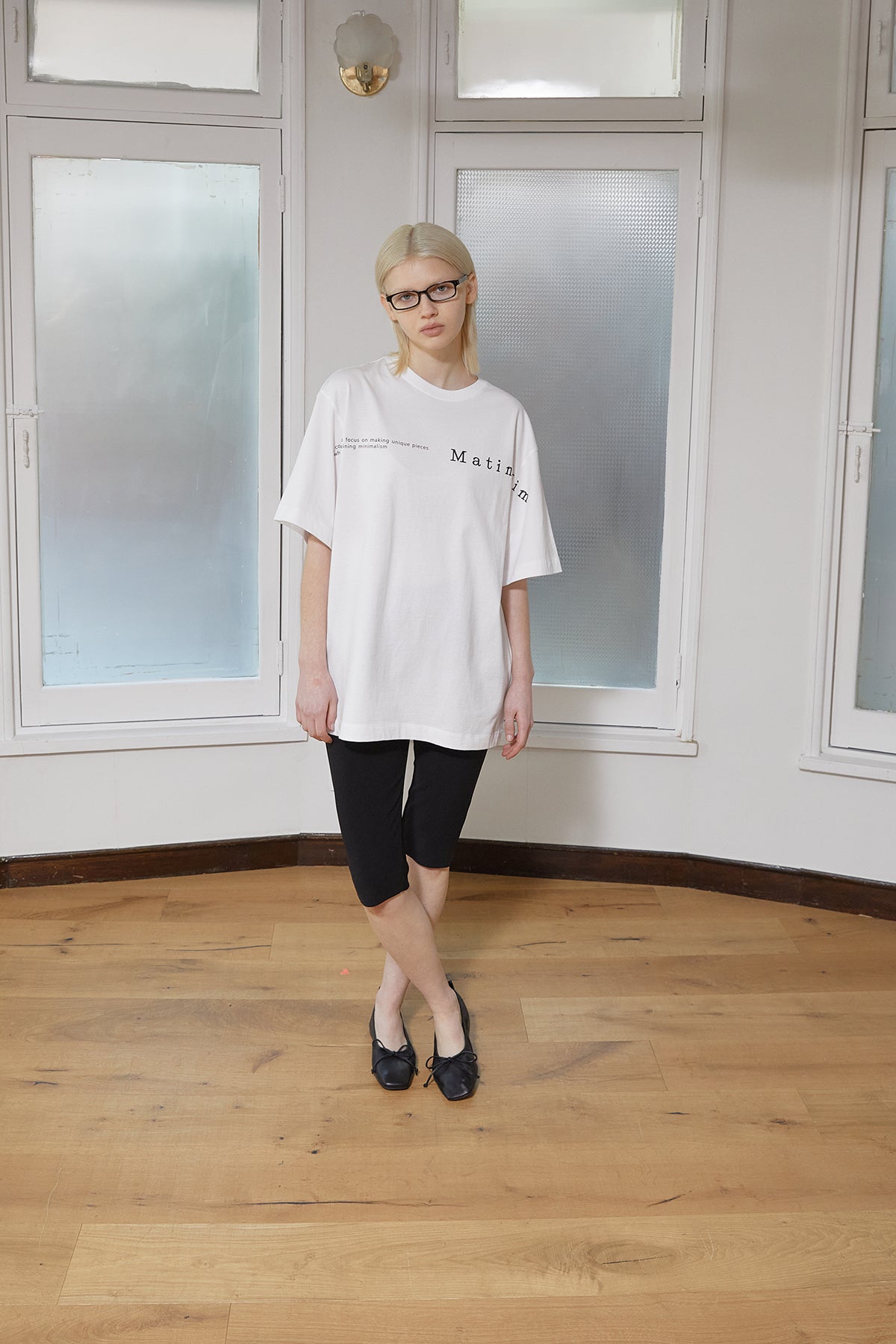 Matin Kim - Half Text Logo Top (White) product image 10 | TRAB K-Fashion Australia