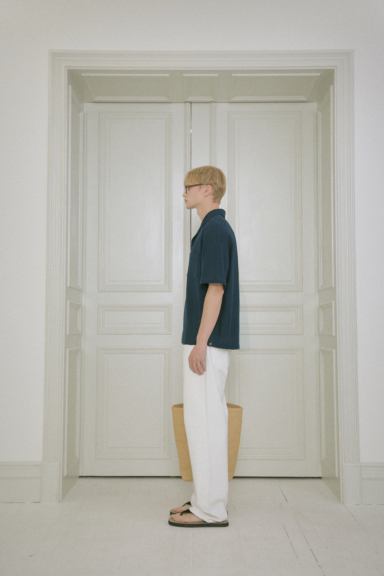 STU - Back Raglan Embo Stripe Shirt (Navy) product image 3 | TRAB K-Fashion Australia