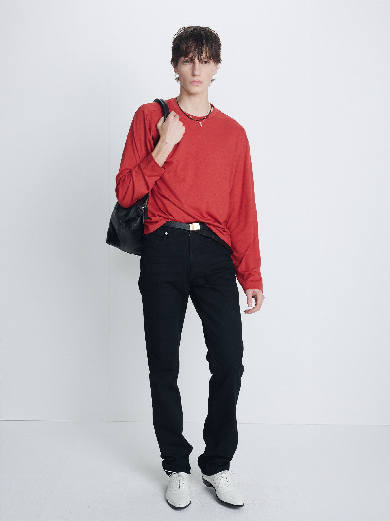 Tonywack - Wool Relaxed Long Sleeve (Coral Red) product image 3 | TRAB K-Fashion Australia
