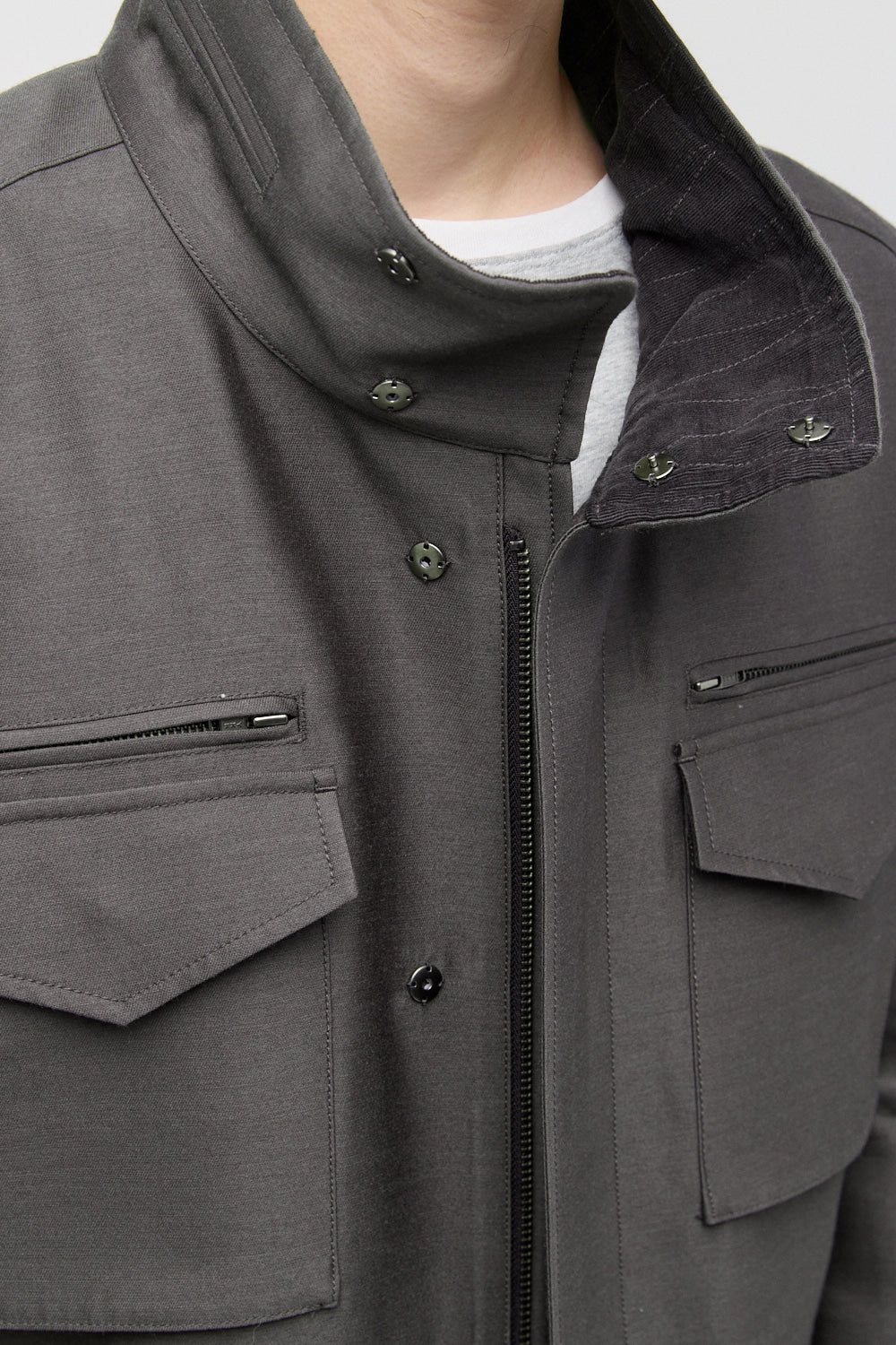 Hatchingroom - Silent M65 Jacket (Wool/Silk Sage) product image 7 | TRAB K-Fashion Australia