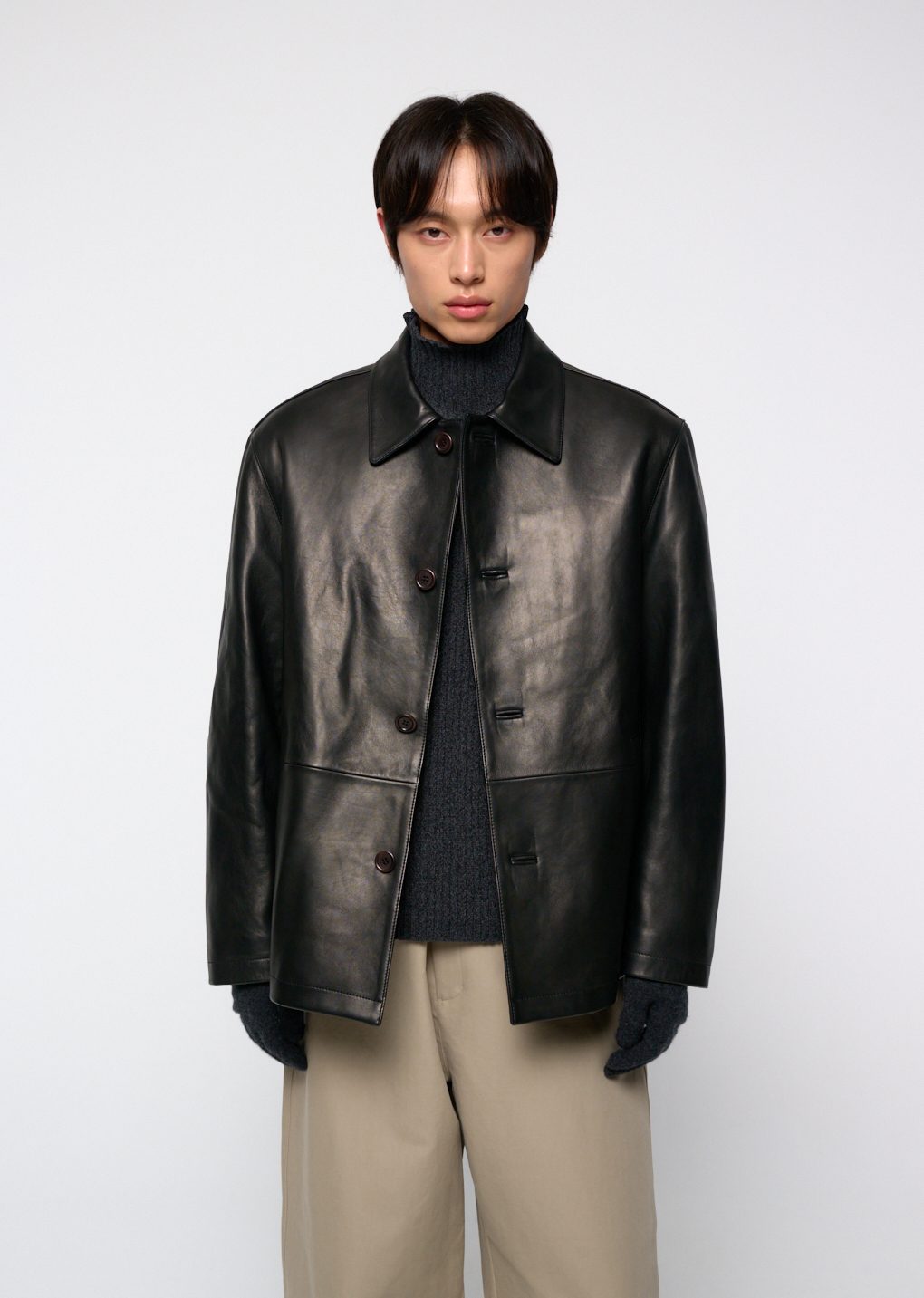 Amomento - Lambskin mid jacket (Black) product image 5 | TRAB K-Fashion Australia
