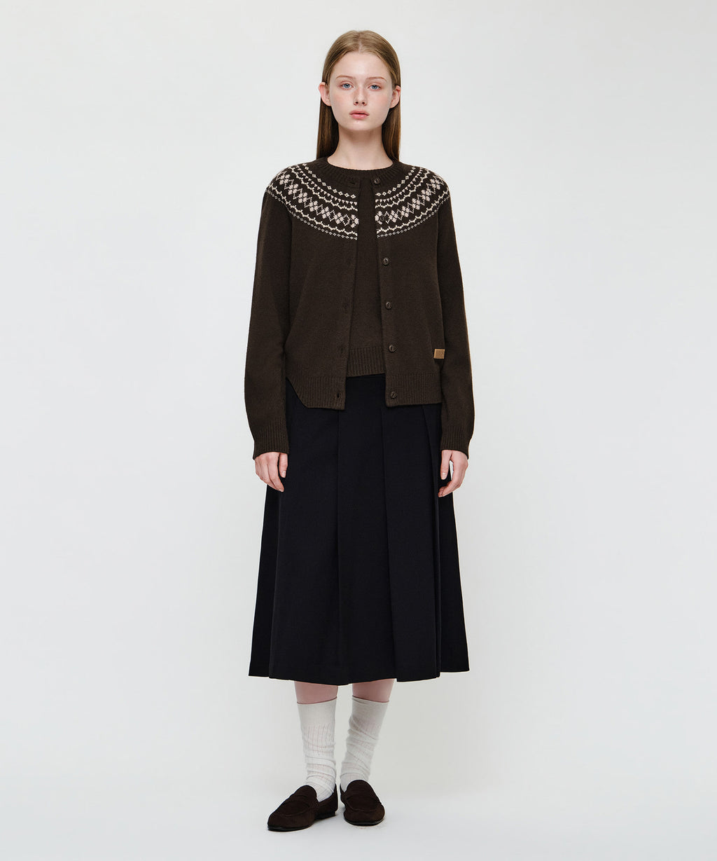 Marithe & Francois Girbaud - Small Classic Logo Nordic Cardigan Set Up (Brown) product image 5 | TRAB K-Fashion Australia