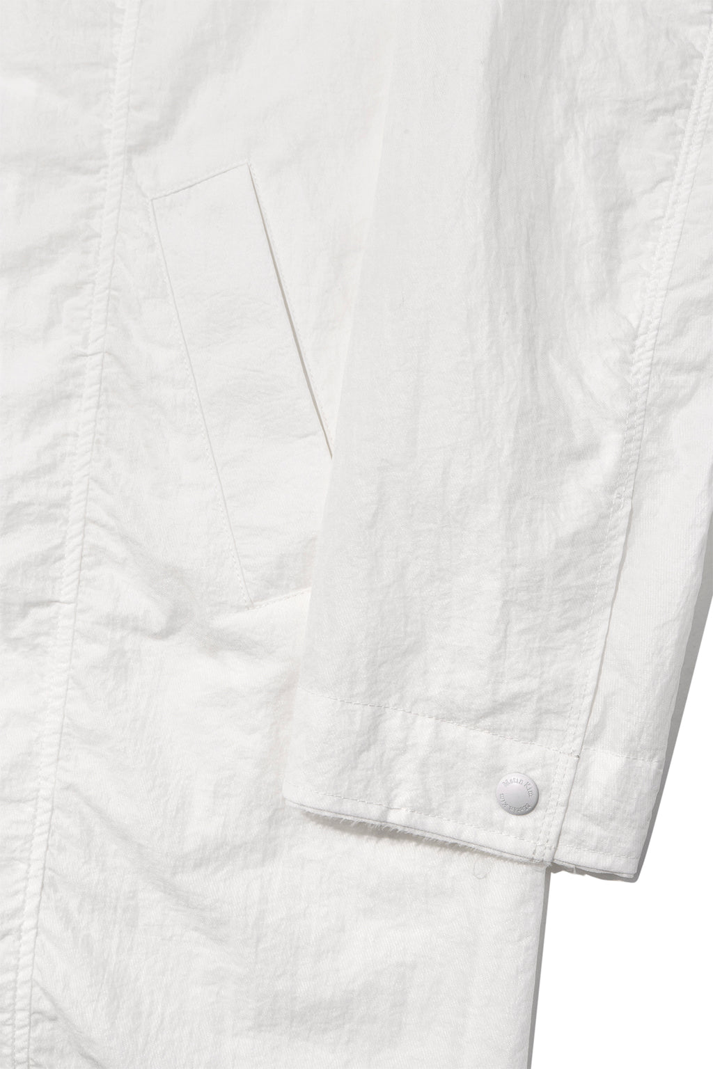 Matin Kim - Back Logo Point Nylon Long Coat (White) product image 4 | TRAB K-Fashion Australia