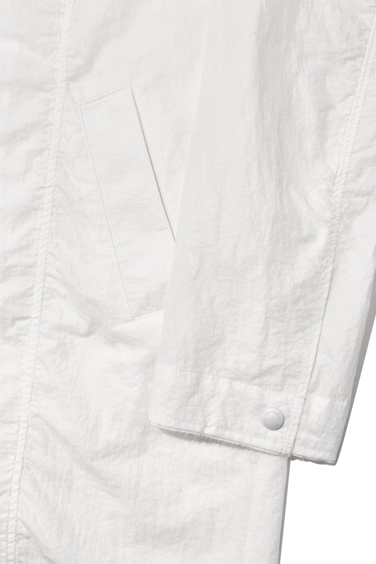 Matin Kim - Back Logo Point Nylon Long Coat (White) product image 4 | TRAB K-Fashion Australia