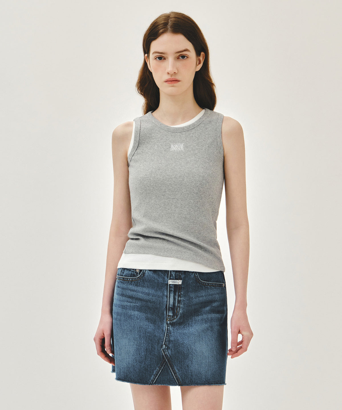 Marithe & Francois Girbaud - Ribbon Classic Logo Sleeveless (Heather Gray) product image 1 | TRAB K-Fashion Australia