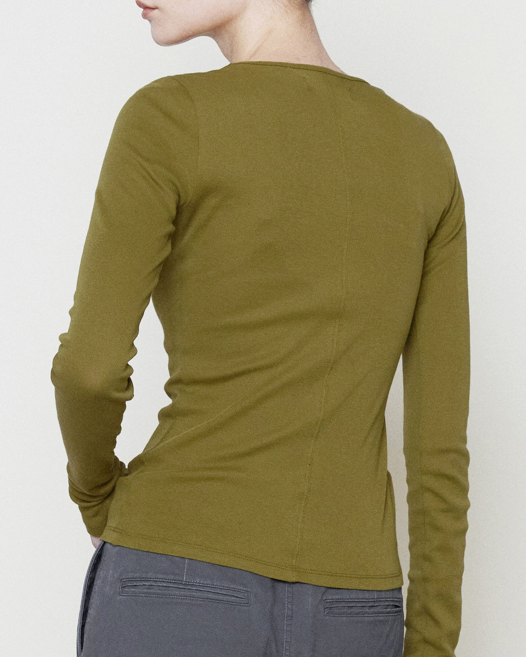 Brownyard - Ribbed Long Sleeve (Olive) product image 4 | TRAB K-Fashion Australia