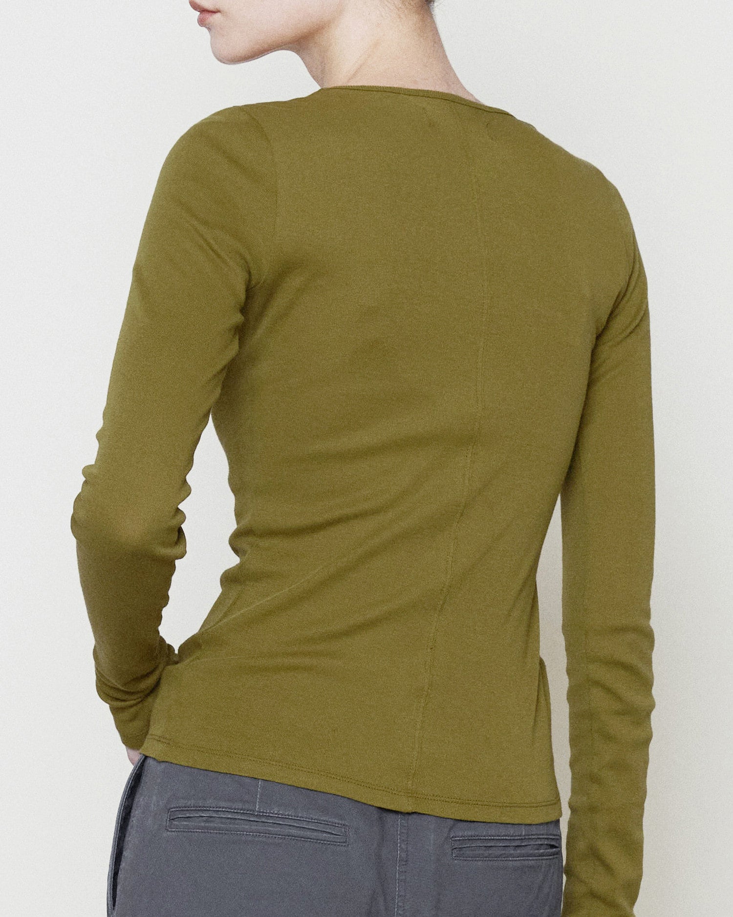 Brownyard - Ribbed Long Sleeve (Olive) product image 4 | TRAB K-Fashion Australia