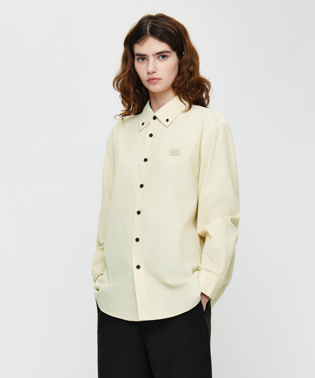 Marithe & Francois Girbaud - Micro Classic Logo Corduroy Shirt (Ivory) product image 2 | TRAB K-Fashion Australia