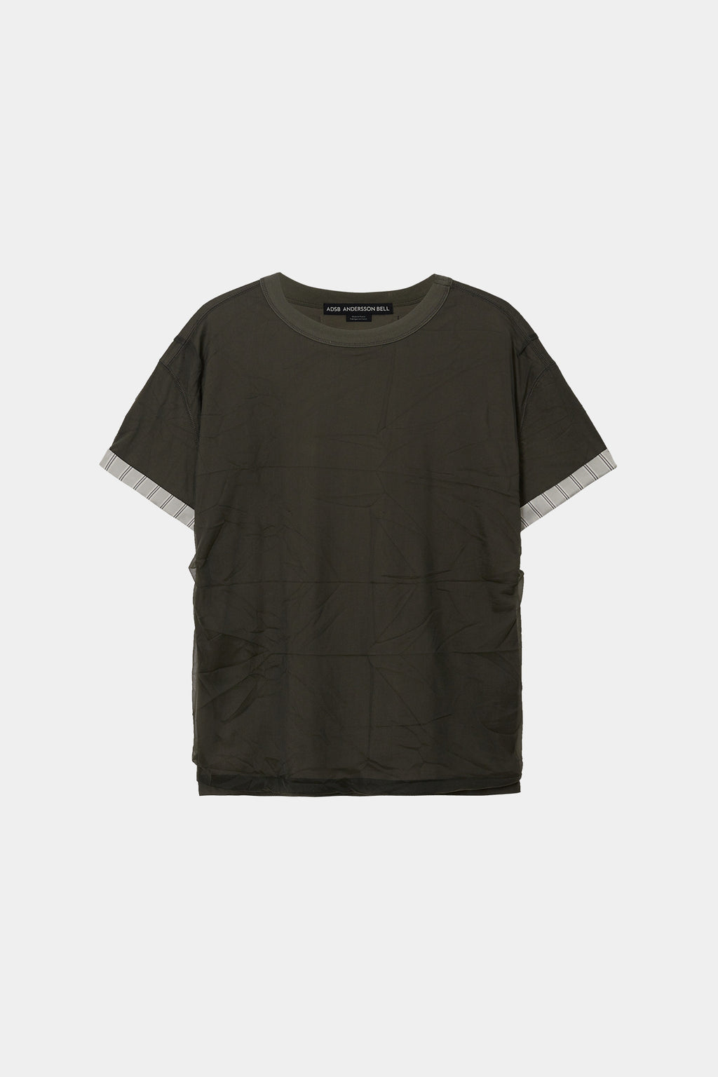 Andersson Bell - Overlay Roll-Up Cuffs T-Shirt (Khaki) product image 8 | TRAB K-Fashion Australia