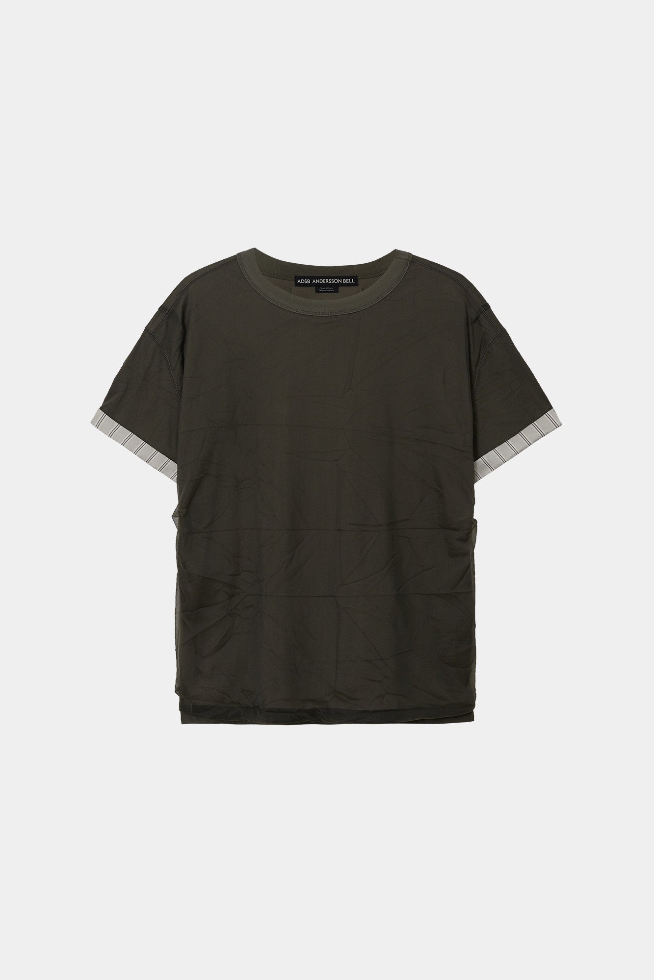Andersson Bell - Overlay Roll-Up Cuffs T-Shirt (Khaki) product image 8 | TRAB K-Fashion Australia