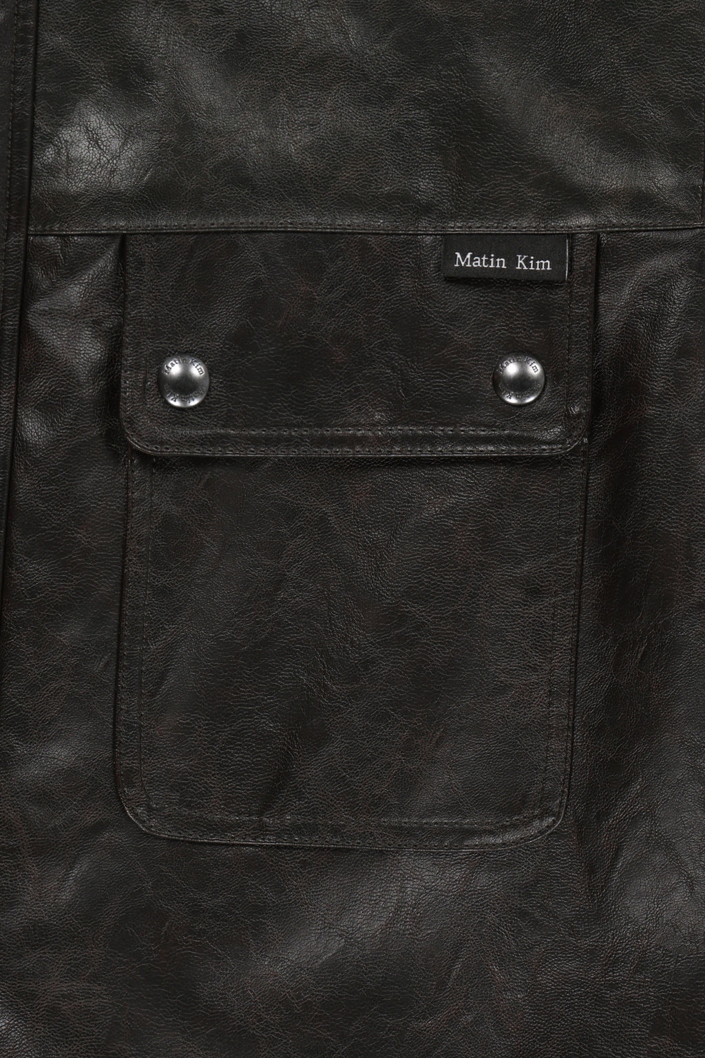 Matin Kim - Faux Leather Safari Jacket (Brown) product image 6 | TRAB K-Fashion Australia