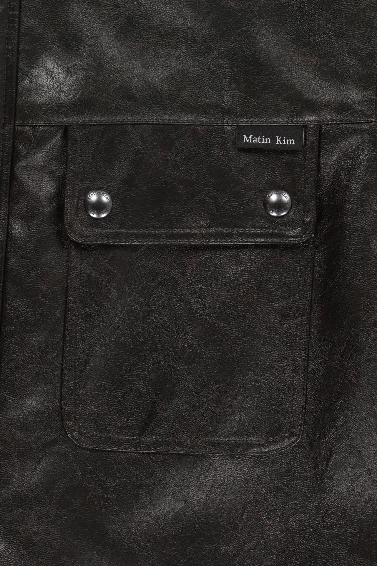 Matin Kim - Faux Leather Safari Jacket (Brown) product image 6 | TRAB K-Fashion Australia