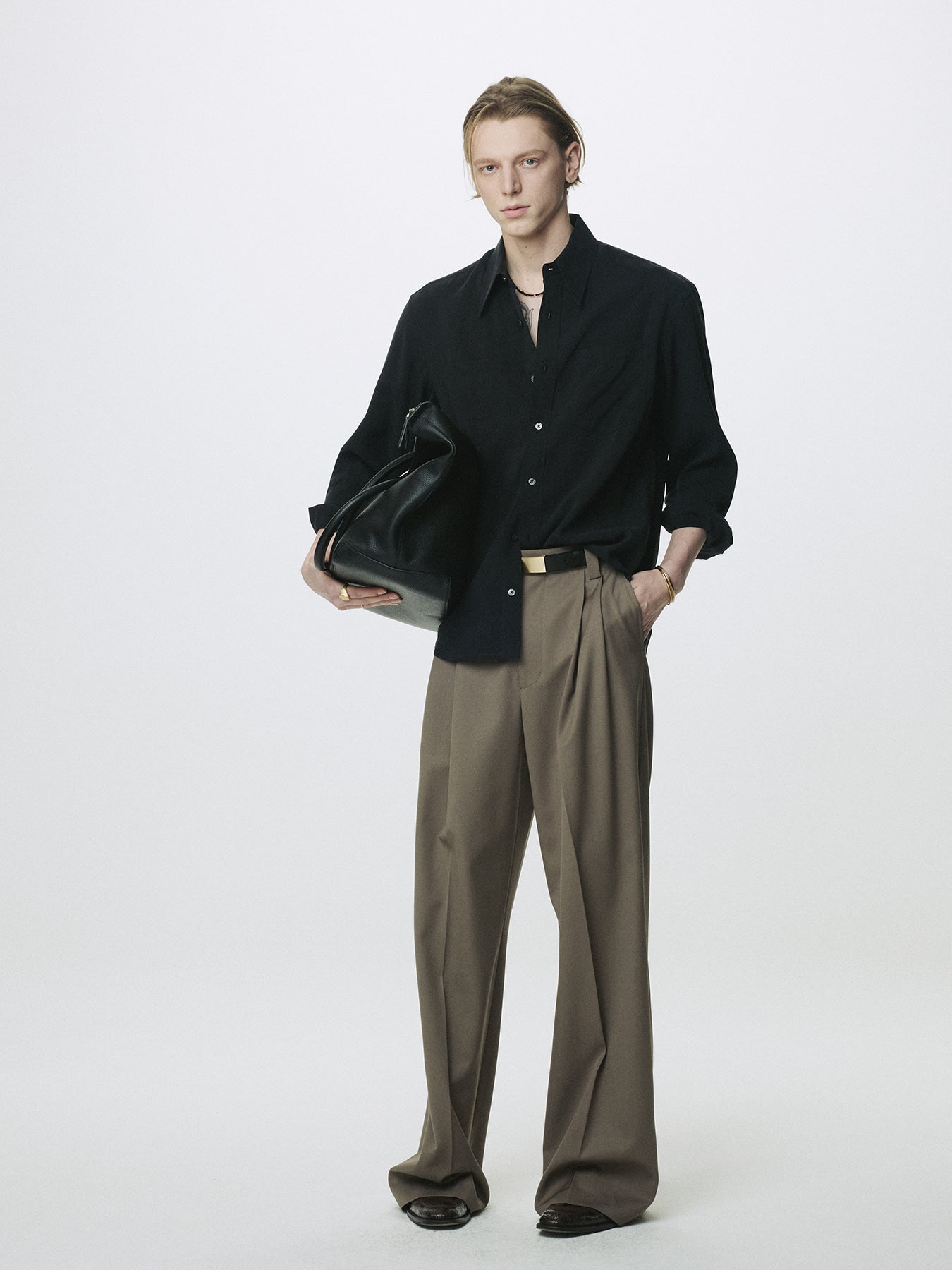 Tonywack - Silk Crepe Shirt (Black) product image 4 | TRAB K-Fashion Australia