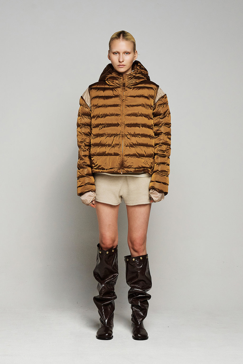 Deinet - Point Wellon Hooded Jacket (Dark Brown) product image 1 | TRAB K-Fashion Australia
