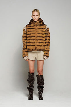 Deinet - Point Wellon Hooded Jacket (Dark Brown) product image 1 | TRAB K-Fashion Australia