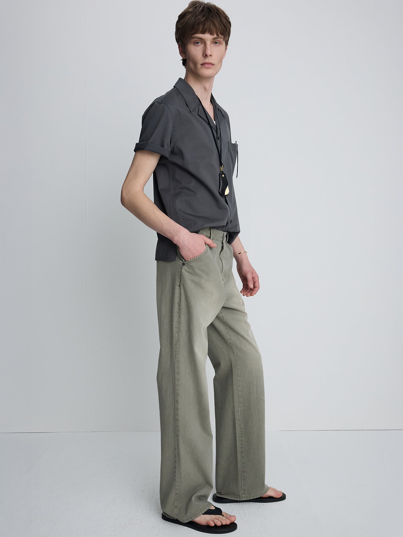Tonywack - Silky Cotton Bowling Shirt (Anthracite) product image 4 | TRAB K-Fashion Australia