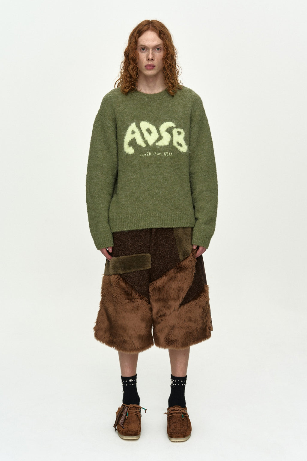 Andersson Bell - Adsb Intarsia Crew-Neck Sweater (Green) product image 1 | TRAB K-Fashion Australia