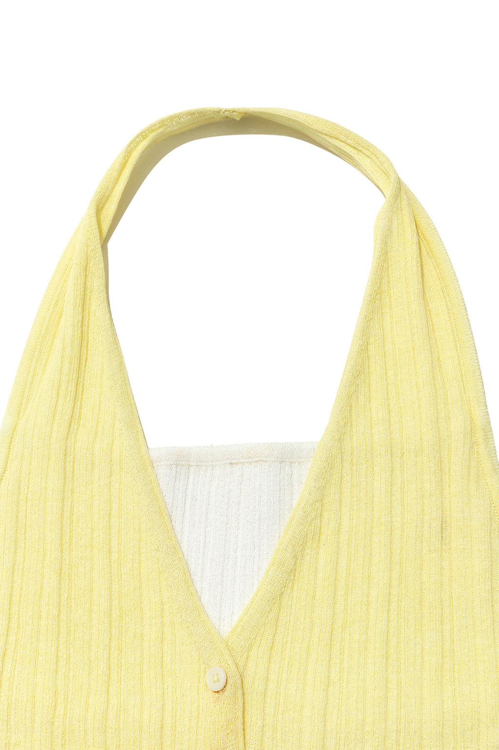 Matin Kim - Layered Button Halter Neck Top (Light Yellow) product image 3 | TRAB K-Fashion Australia