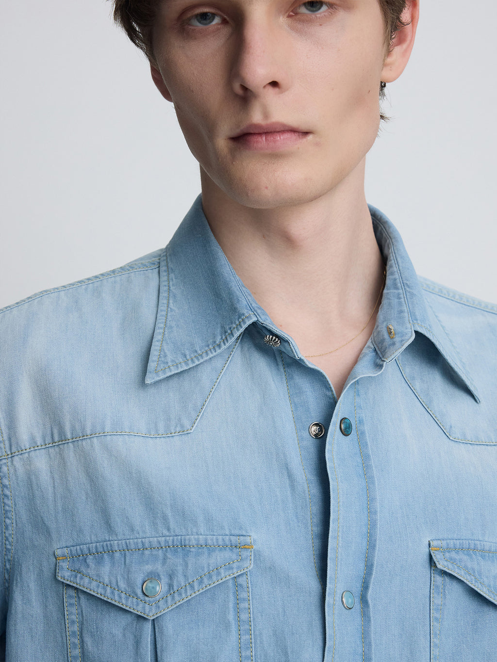 Tonywack - Vintage Denim Western Shirt (Light Washed Blue) product image 8 | TRAB K-Fashion Australia