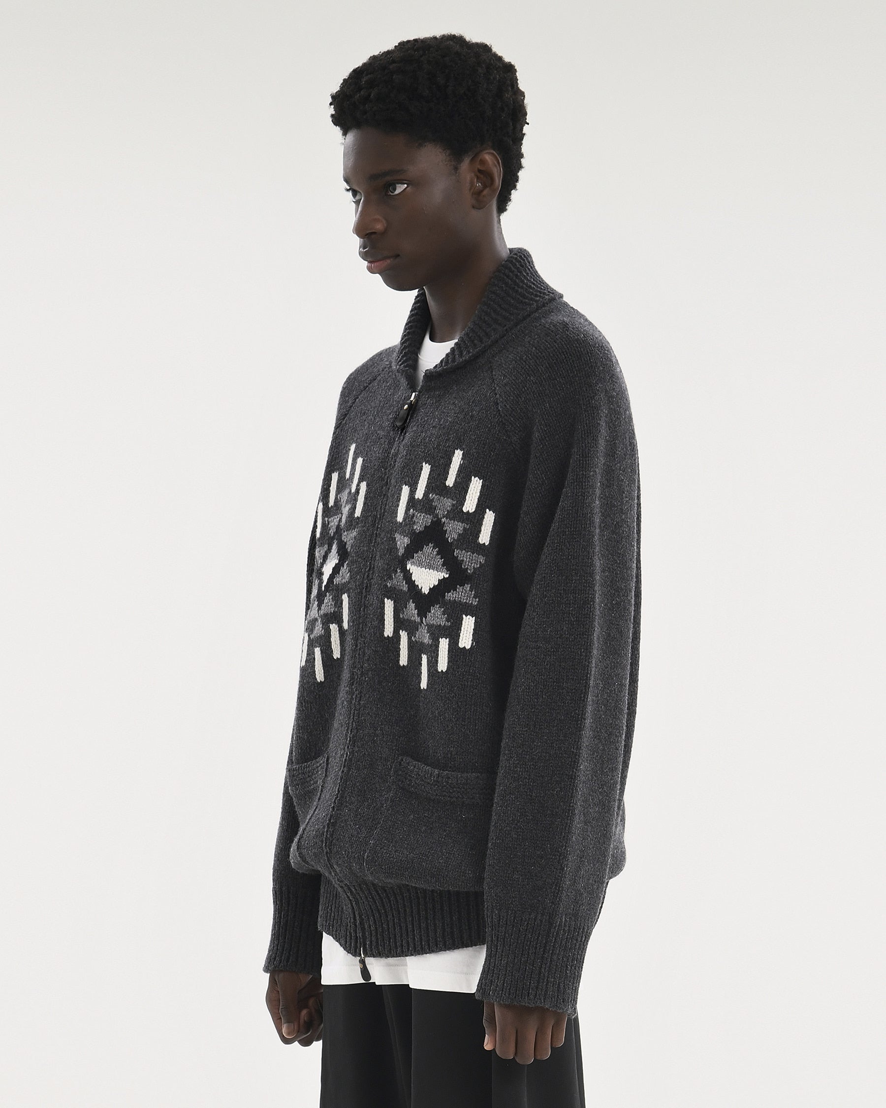 Brownyard - Native Cowichan Cardigan (Charcoal) product image 3 | TRAB K-Fashion Australia