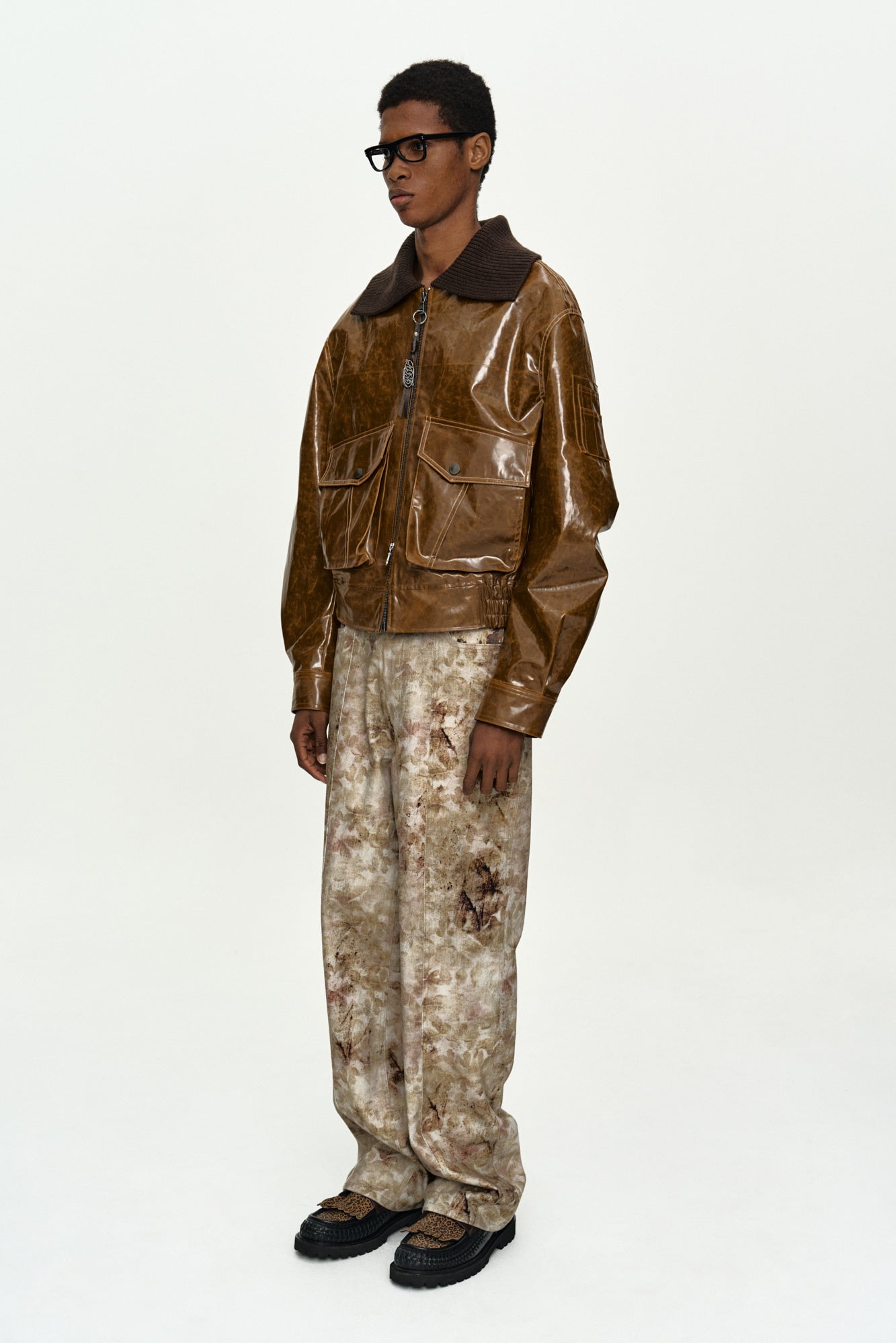 Andersson Bell - Flower Printed Wide-Leg Jeans (Beige) product image 3 | TRAB K-Fashion Australia