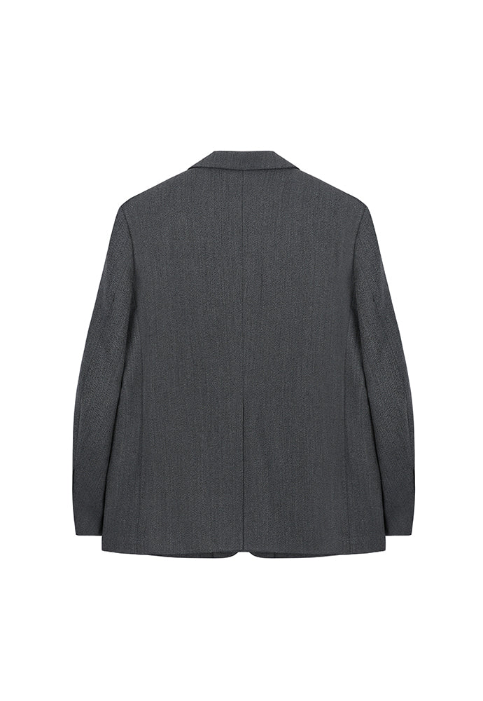 Tonywack - Relaxed Fit Tailored Blazer (Mid-Grey Herringbone) product image 7 | TRAB K-Fashion Australia