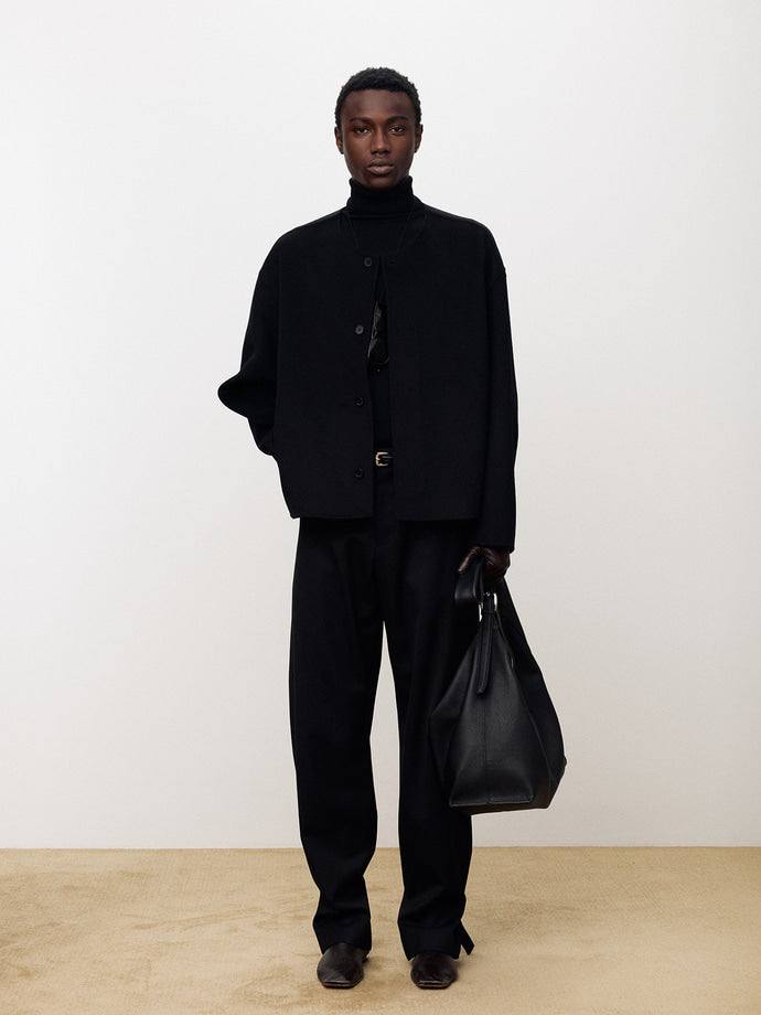 Tonywack - Hand-Made Cashmere Collarless Jacket (Black) product image 2 | TRAB K-Fashion Australia