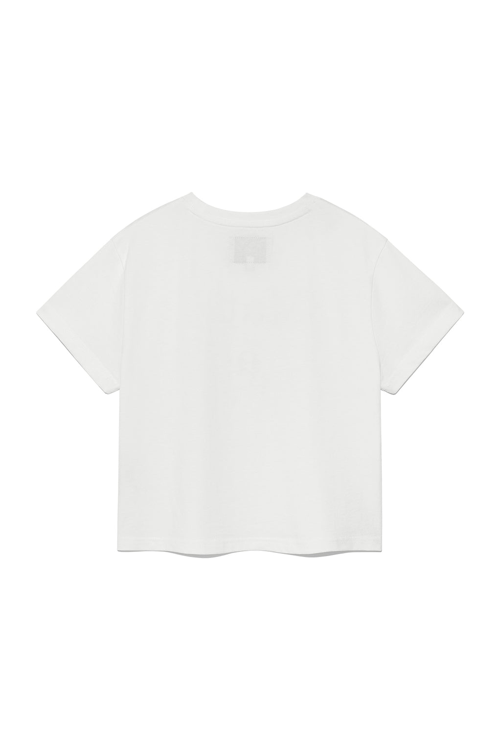 Matin Kim - Dusty Typo Graphic Crop Top (White) product image 2 | TRAB K-Fashion Australia