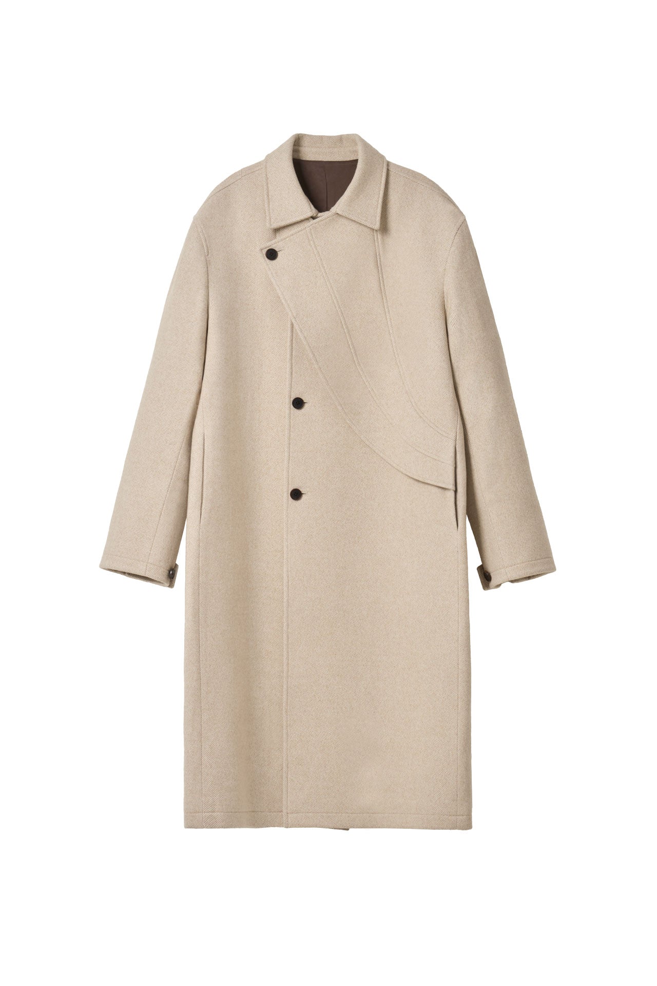 STU - Layered Lapel Coat In (Ivory) product image 15 | TRAB K-Fashion Australia