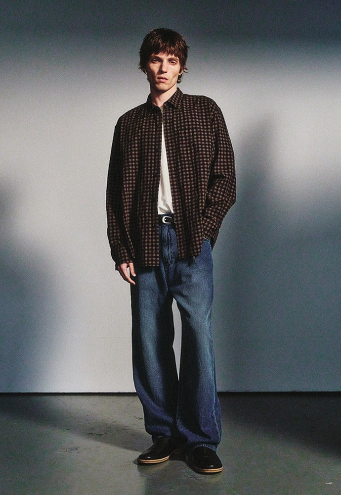 Art if acts - Gingham Check Oxford Shirt (Vintage Wood) product image 1 | TRAB K-Fashion Australia