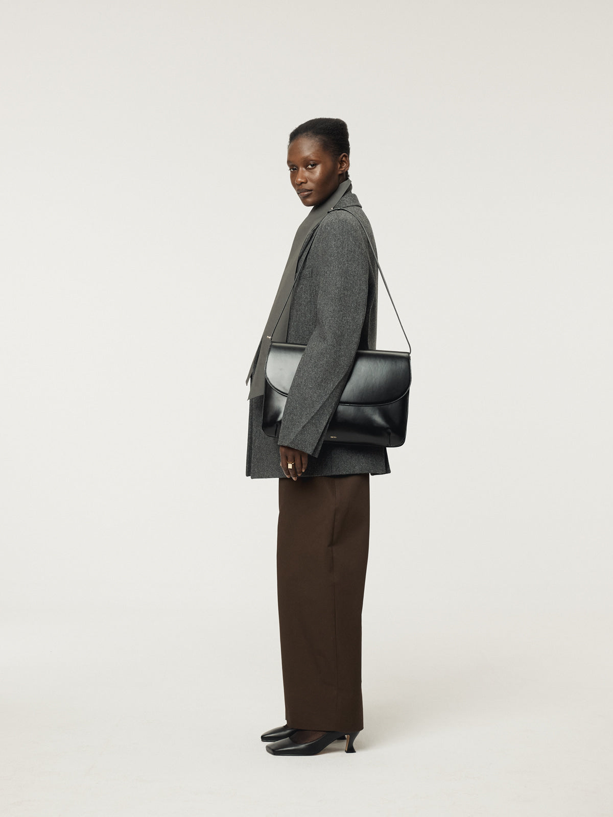 Recto - Double Breasted Tailored Wool Jacket (Charcoal Grey) product image 2 | TRAB K-Fashion Australia