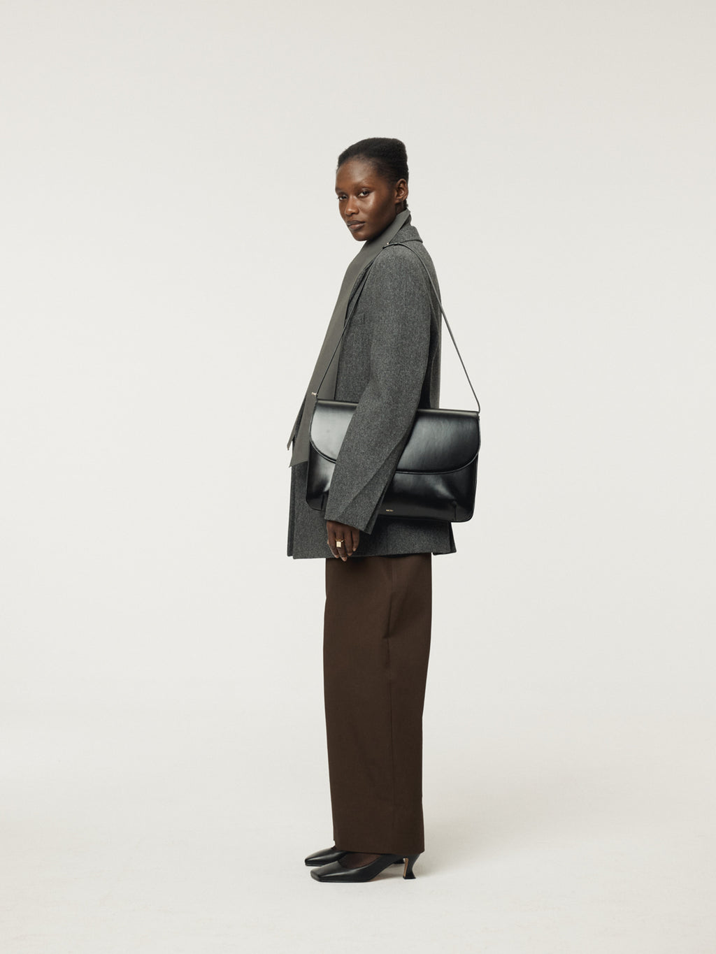 Recto - Double Breasted Tailored Wool Jacket (Charcoal Grey) product image 2 | TRAB K-Fashion Australia