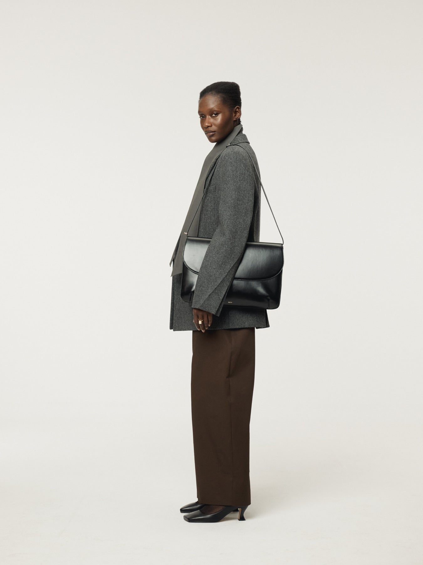 Recto - Double Breasted Tailored Wool Jacket (Charcoal Grey) product image 2 | TRAB K-Fashion Australia