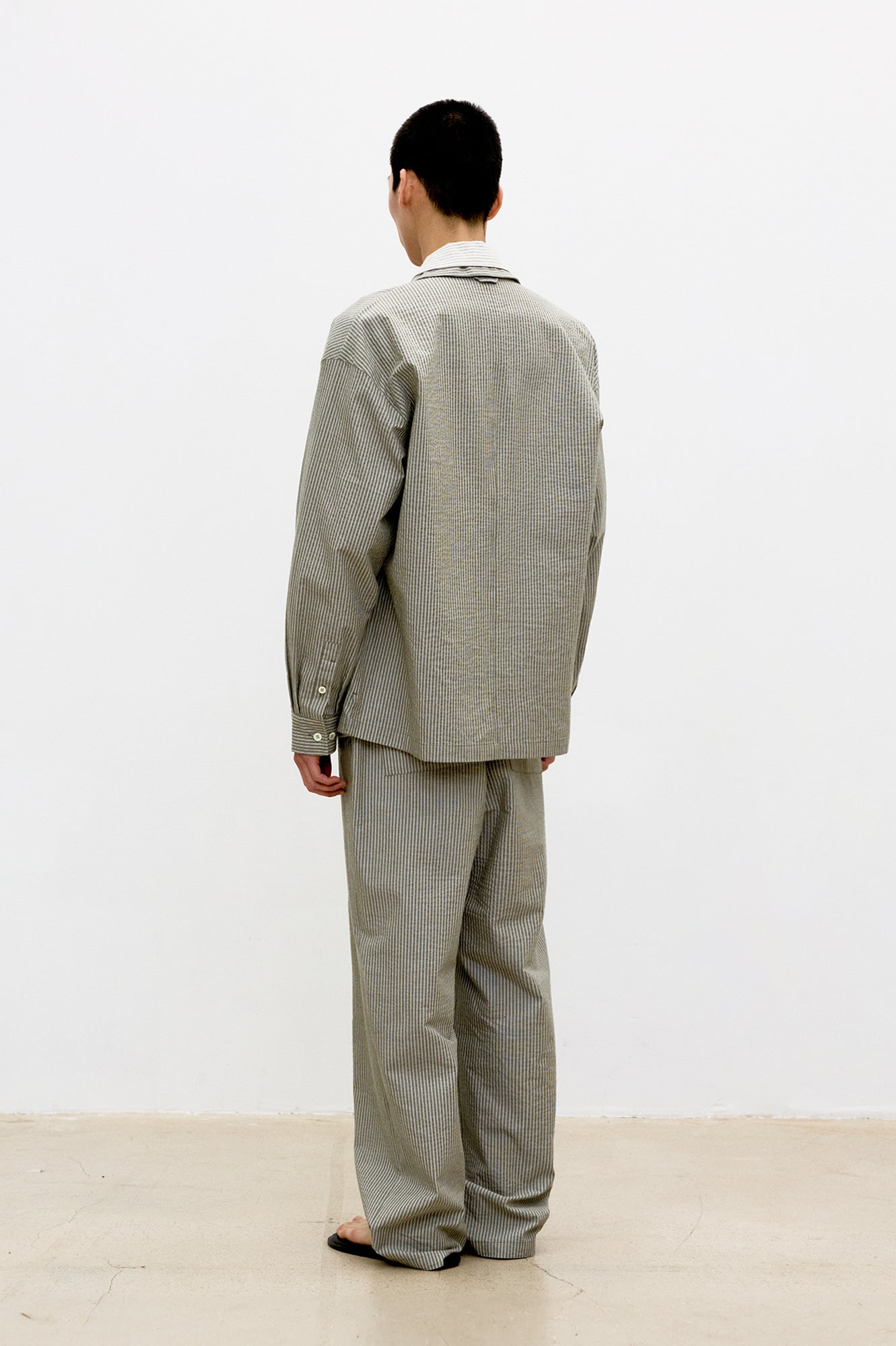 Coor - Stripe Cotton Lounge Shirt (Khaki) product image 4 | TRAB K-Fashion Australia