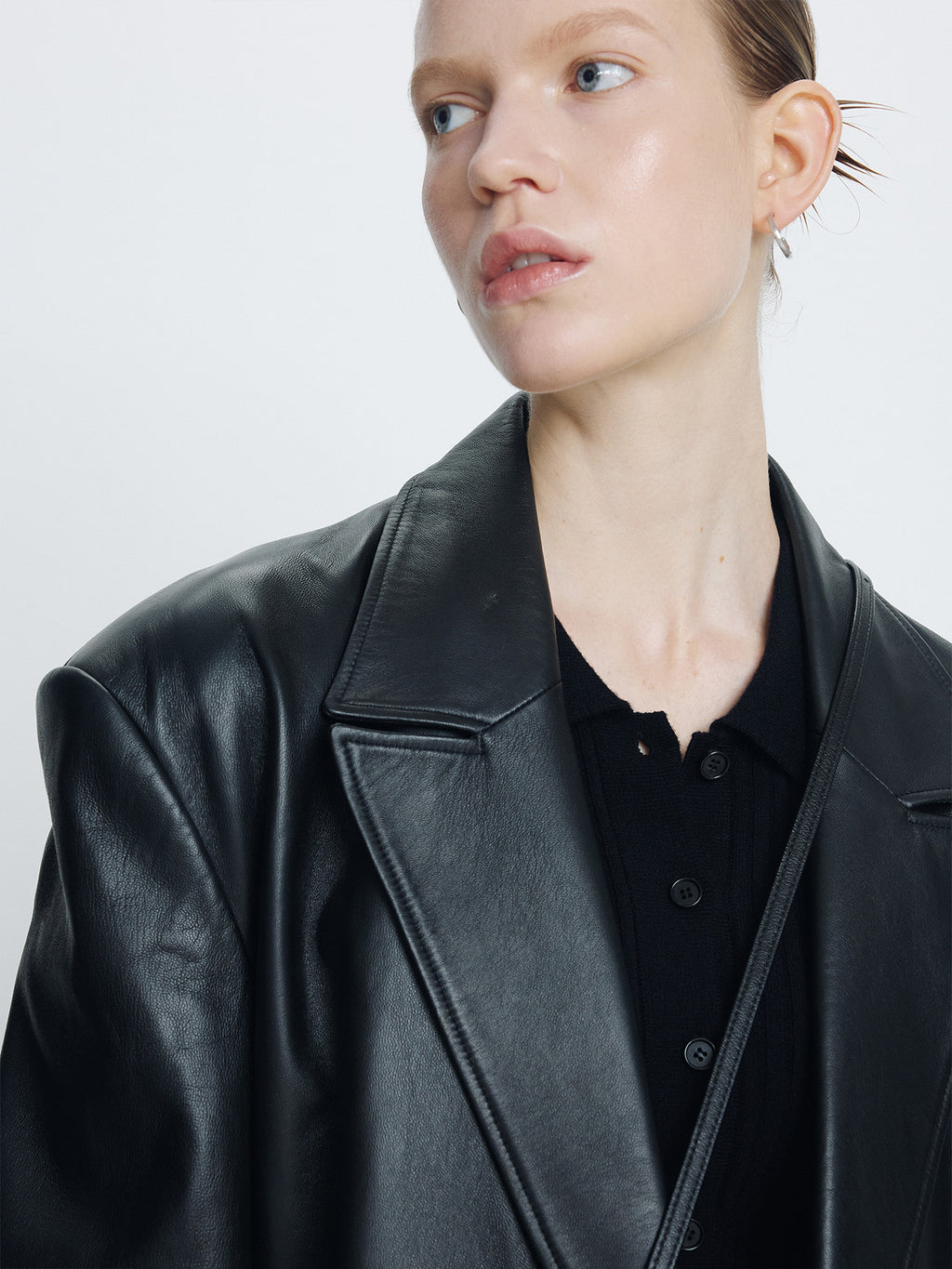 Tonywack - Nappa Leather Double-Breasted Coat (Black) product image 7 | TRAB K-Fashion Australia