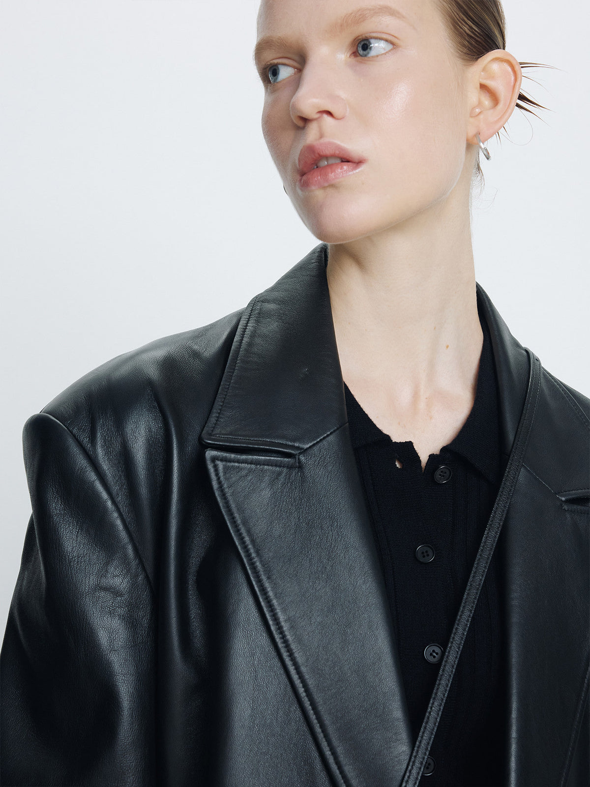 Tonywack - Nappa Leather Double-Breasted Coat (Black) product image 7 | TRAB K-Fashion Australia