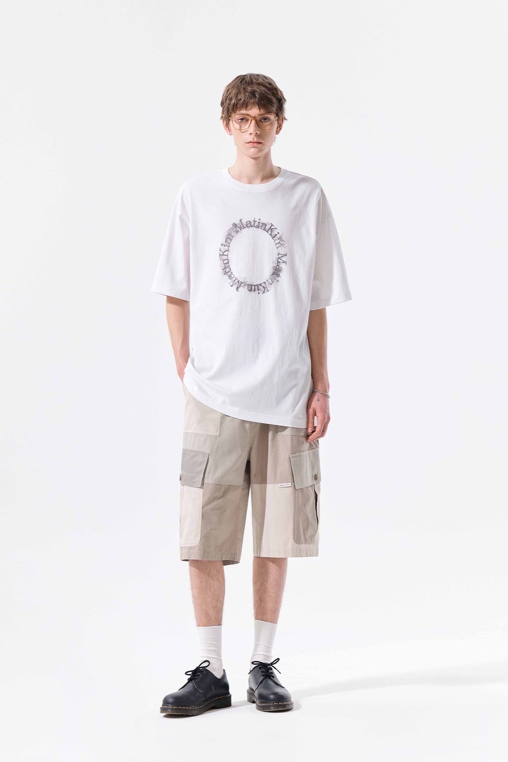 Matin Kim - Patchwork Cargo Bermuda Pants (Beige) product image 11 | TRAB K-Fashion Australia