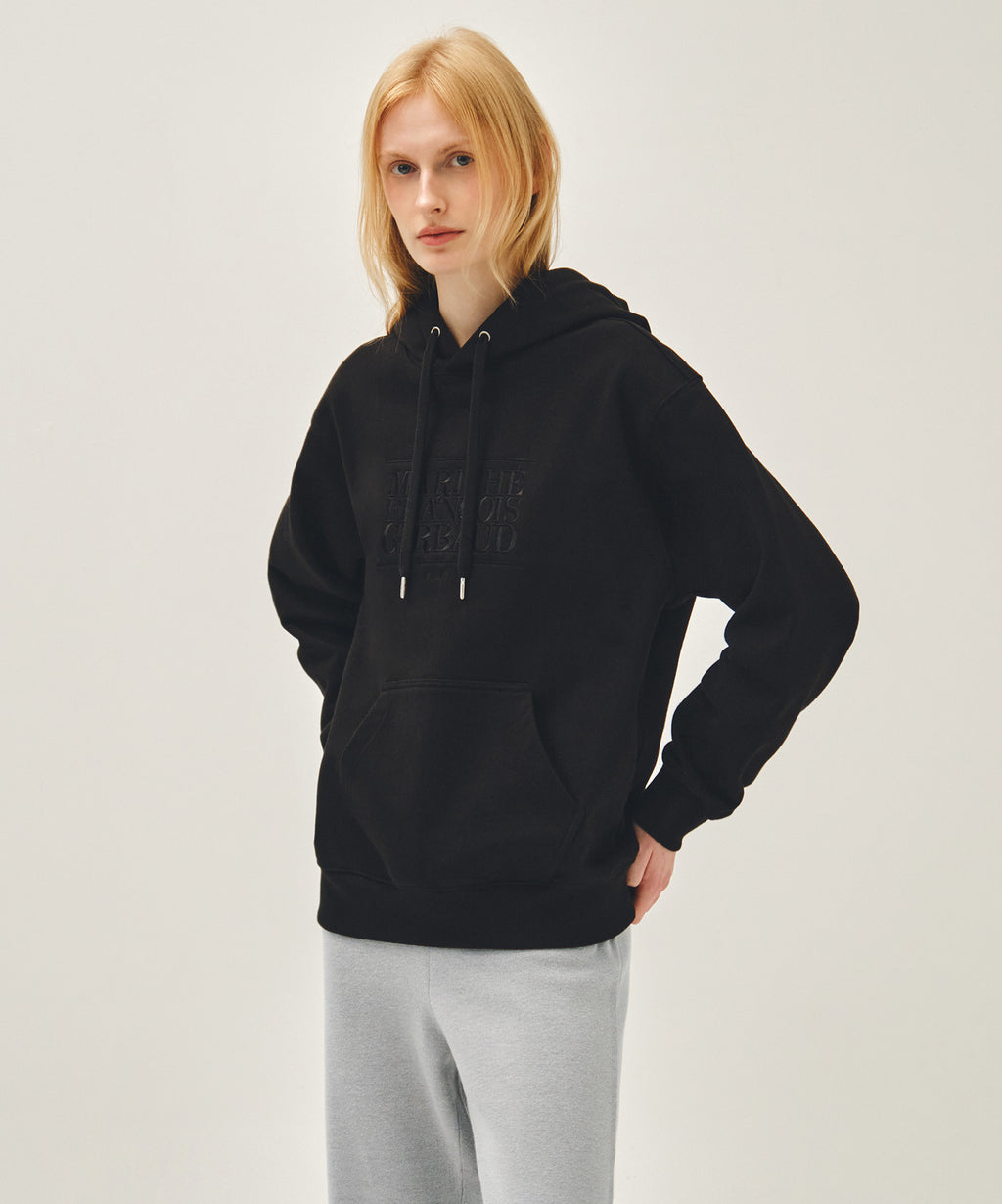 Marithe & Francois Girbaud - Classic Logo Embroidery Hoodie (Black Black) product image 2 | TRAB K-Fashion Australia