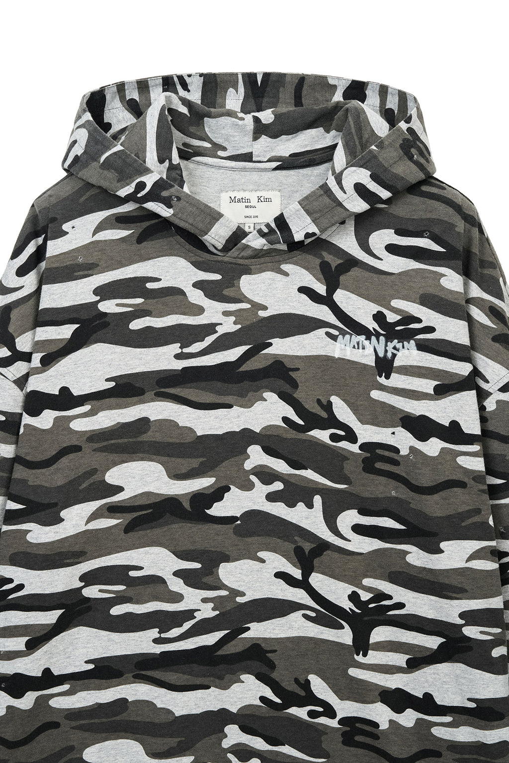 Matin Kim - Typo Artwork Camouflage Hoody (Khaki) product image 3 | TRAB K-Fashion Australia