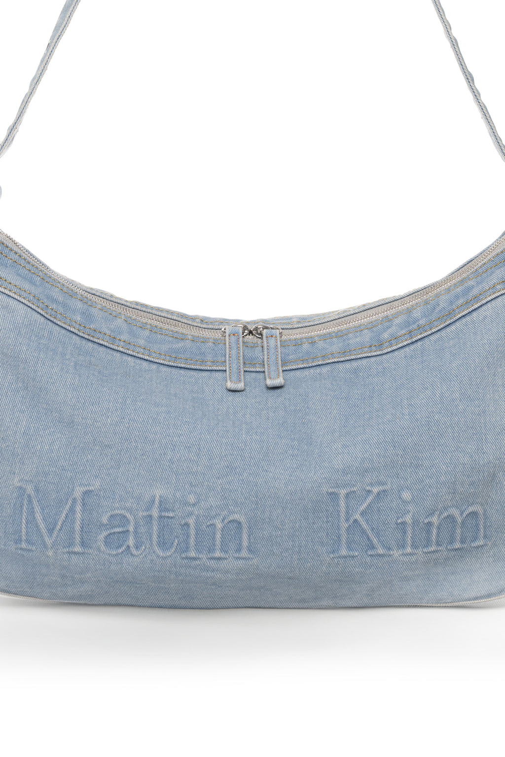 Matin Kim - Matin Dust Denim Side Pocket Bag (Light Blue) product image 4 | TRAB K-Fashion Australia