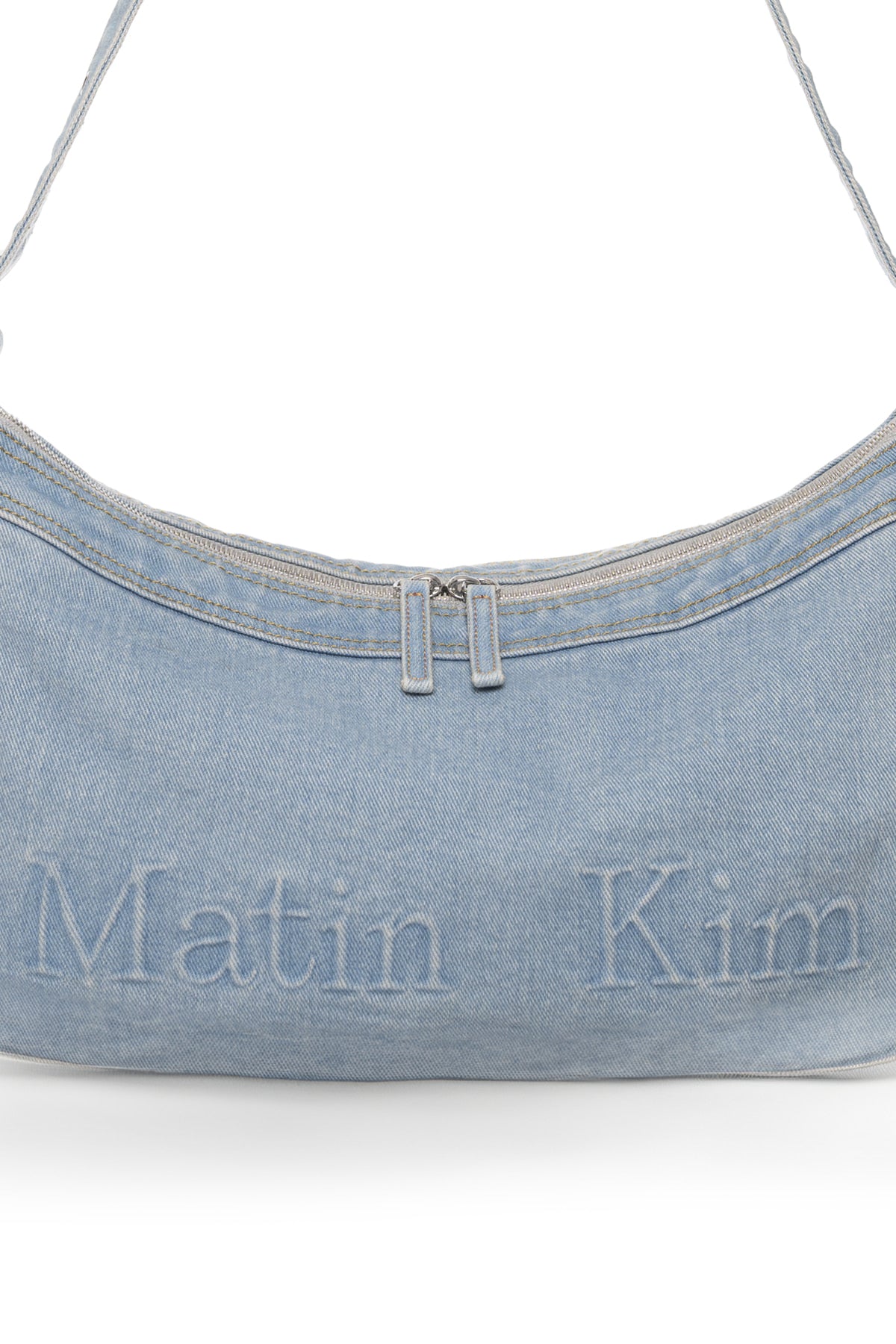 Matin Kim - Matin Dust Denim Side Pocket Bag (Light Blue) product image 4 | TRAB K-Fashion Australia