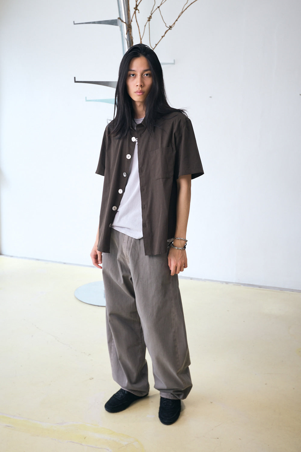 Hatchingroom - Arrow Shirt Big Button Mud (Khaki) product image 5 | TRAB K-Fashion Australia