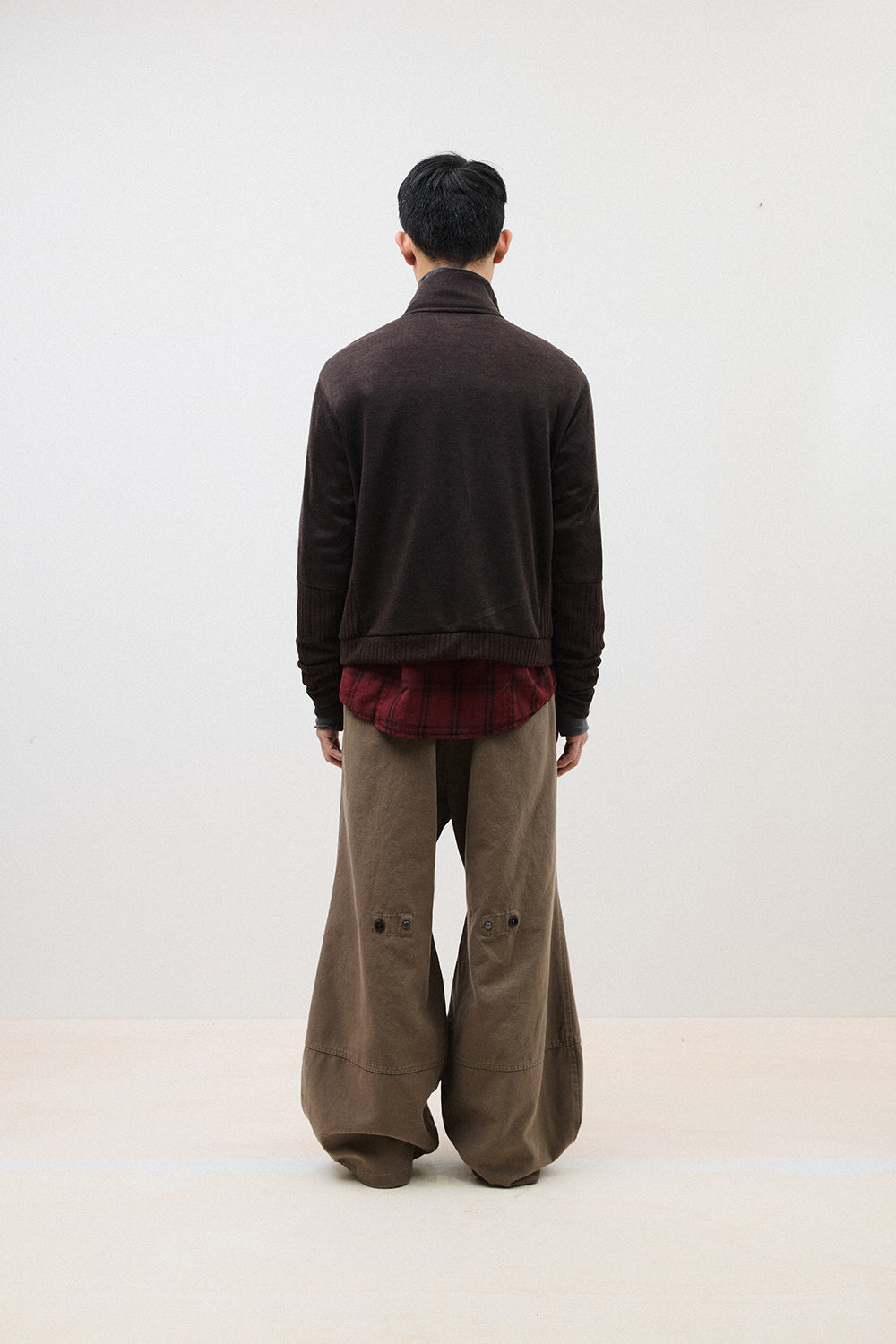 Hatchingroom - Double Sleeve Track Cardigan (Dark Brown) product image 4 | TRAB K-Fashion Australia
