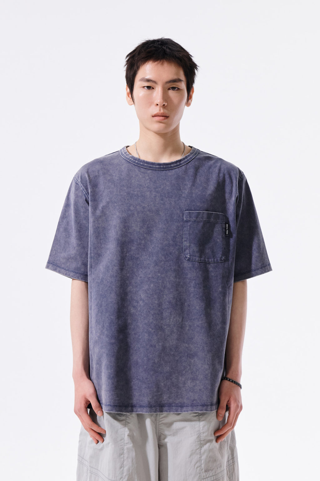 Matin Kim - Vintage Washed Pocket Top (Smoke Blue) product image 11 | TRAB K-Fashion Australia