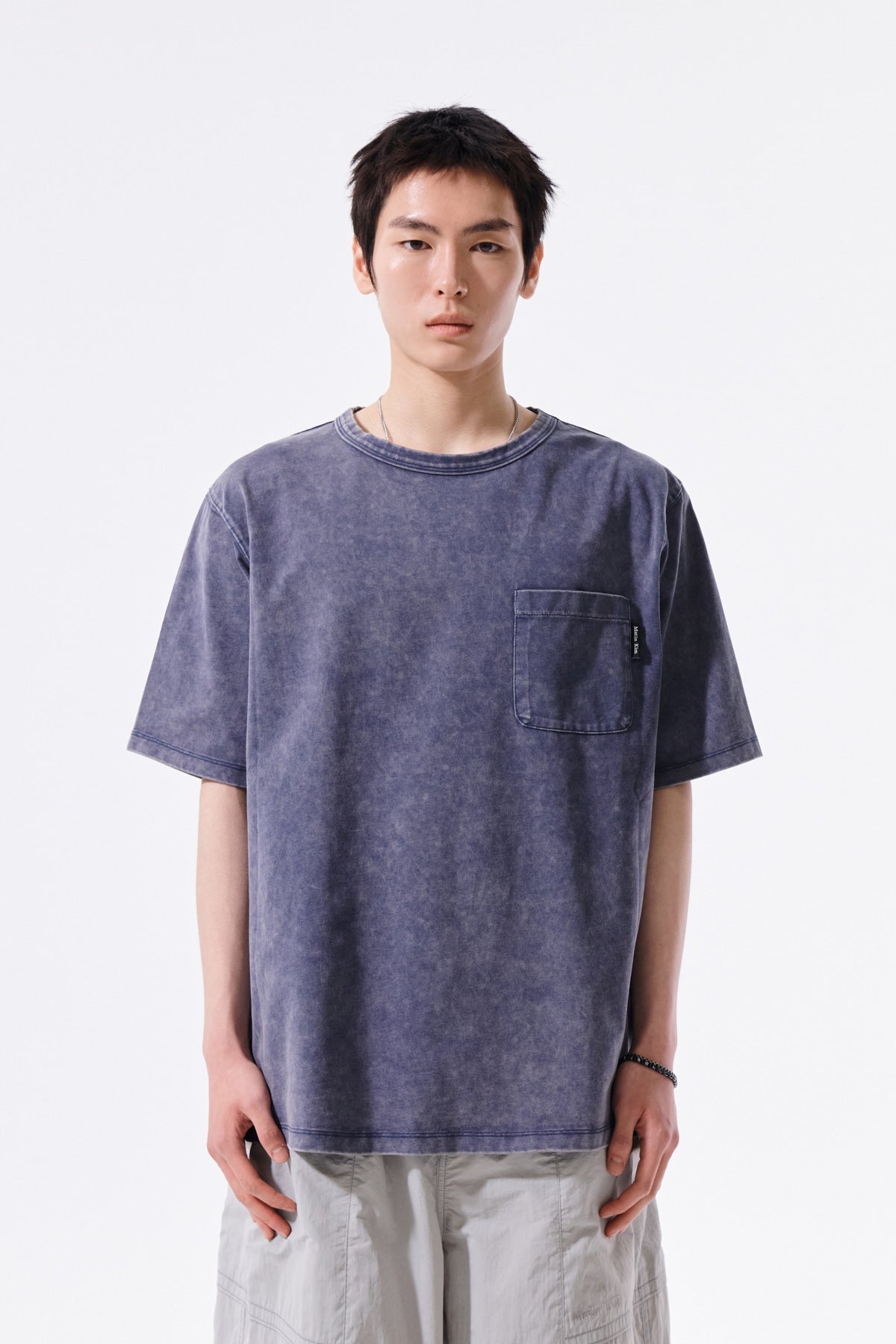 Matin Kim - Vintage Washed Pocket Top (Smoke Blue) product image 11 | TRAB K-Fashion Australia